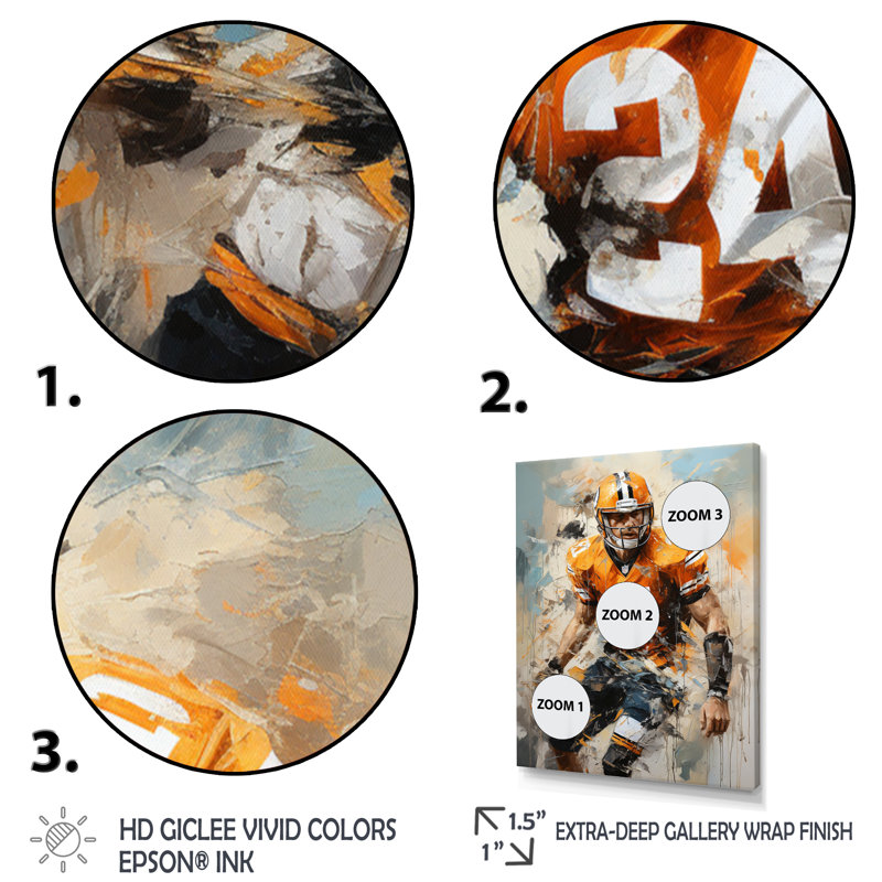 Football Day Glory in USA III - Imprimé, Encadrement doré, H 32 po x l 16 po x P 1 po