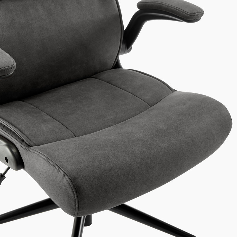Greenby Upholstered Faux Leather Executive Swivel Office Chair - Modern Contemporary Style, Black