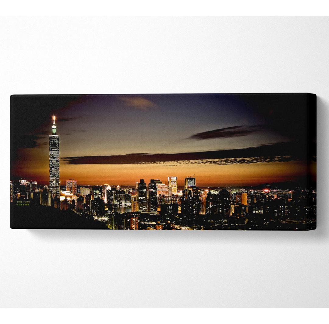 Skyline von Taipeh - Kunstdrucke auf Segeltuch