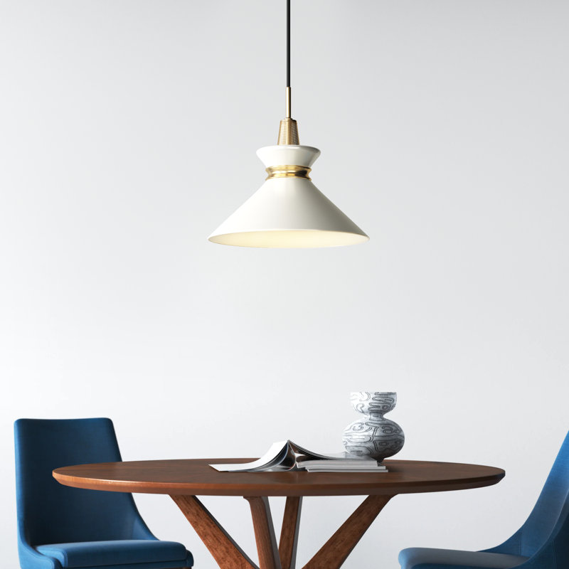 Corby 1 - Light Single Pendant, Aged Brass, Cream, 15.25" H x 18" W x 18" D
