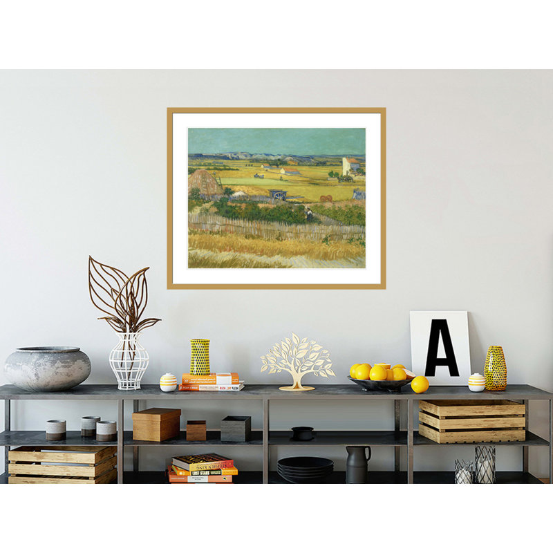 «The Harvest» par Vincent van Gogh, impression giclée encadrée, H 33,5 po x l 40,42 po