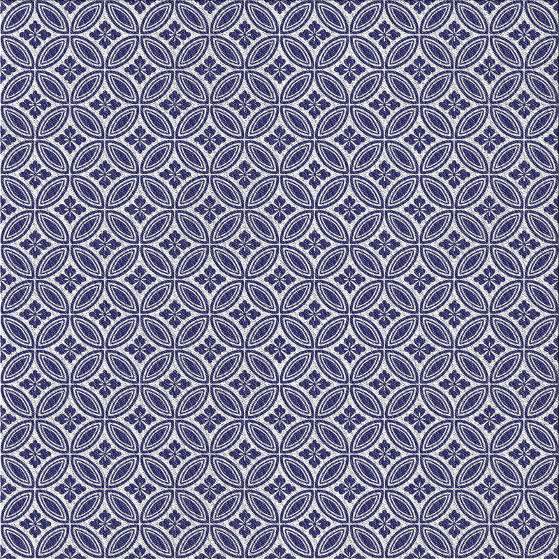 Tapis de surface bleu en acier à motifs, Carré 8 pi
