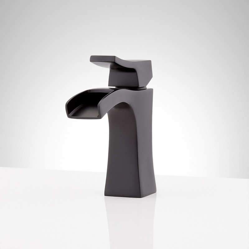 Vilamonte 1.2 GPM Single Hole Bathroom Faucet with Metal Lever Handle and Pop-Up Drain Assembly, Matte Black