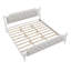Très grand lit traditionnel avec tête de lit attrayante, bois massif, sans sommier, cadre en bois au confort accru, style élégant pour chambre à coucher-541514790-541514792