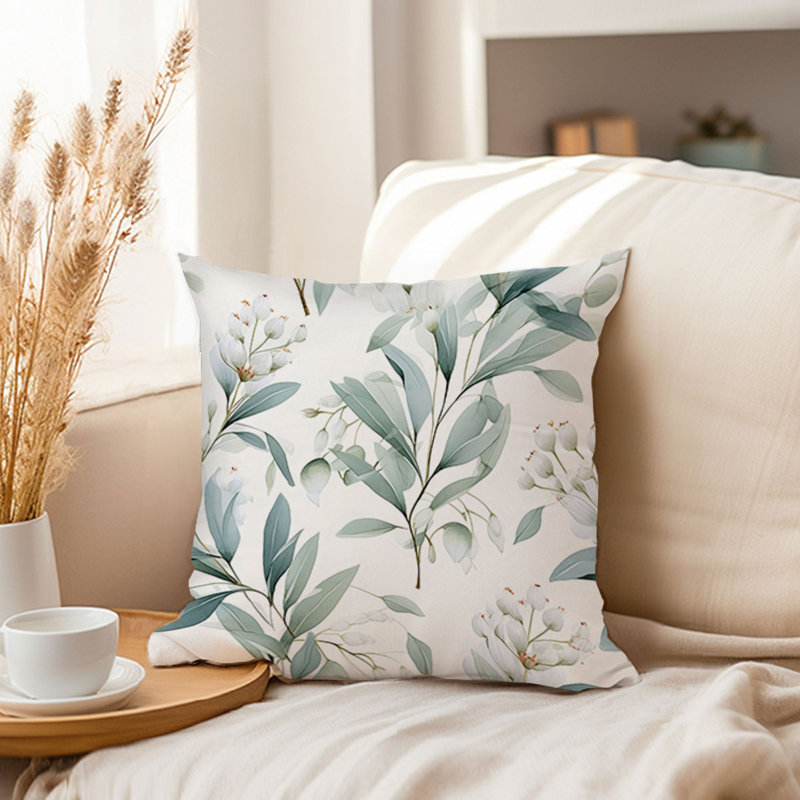 Botanical Eucalyptus Leaves Leaf Pattern III, 20"H x 20"W