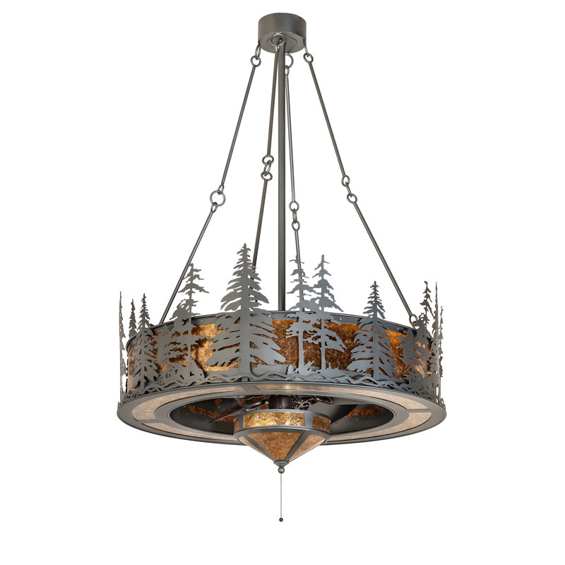 45" Wide Tall Pines Chandel-Air, Wrought Iron, 18" H x 44.5" W x 44.5" D