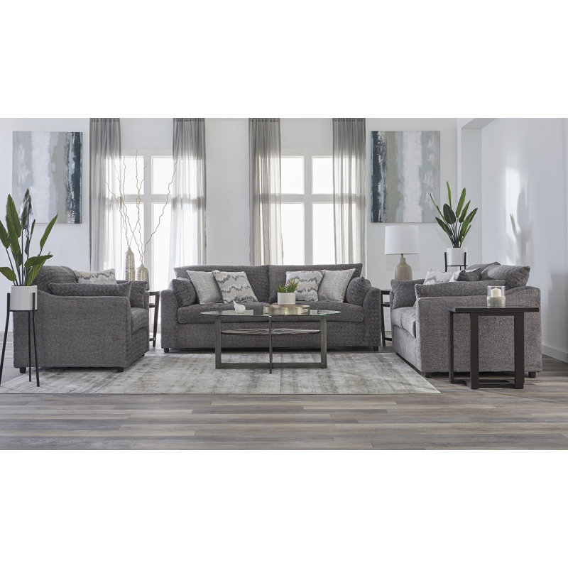 Causeuse rembourrée 65 "avec coussins Kori, Plongeon ombre