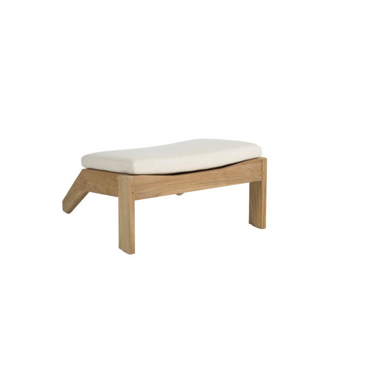 Repose-pieds Ashland Teak Adirondack - Teck naturel, Pas de soudure, Sunbrella® ‑ lin neige, Teck naturel