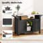 Kitchen Cart With Big Storage Cabinet, Movable Outdoor Dining Cart -998219978