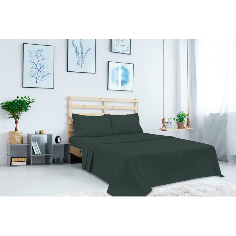 Royale Linens | Draps plats en microfibre brossée ultra doux seulement | Infroissable et résistant aux taches | Drap de qualité supérieure pour lit Hotel