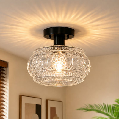 Plafonnier semi-encastré moderne de 9,4 pouces à 1 lumière