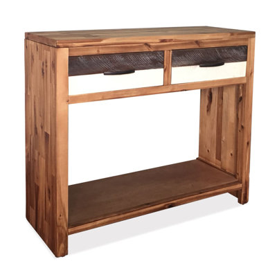 Console en bois d'acacia massif 33,9 po x 11,8 po x 29,5 po