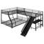 Lit superposé en L avec lit mezzanine
