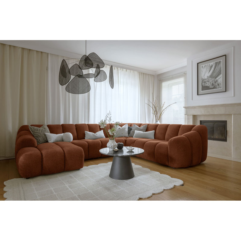 Shell 8 Seater Corner Sofa , Orange, Right Hand Facing