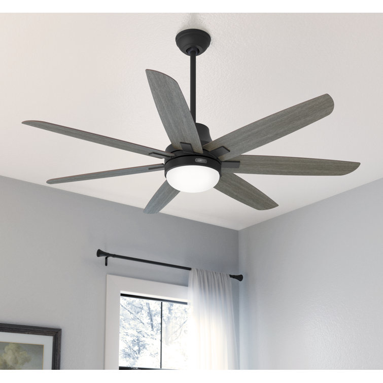 60" Wilder 7 - Blade Standard Ceiling Fan with Wall Control and Light Kit Included