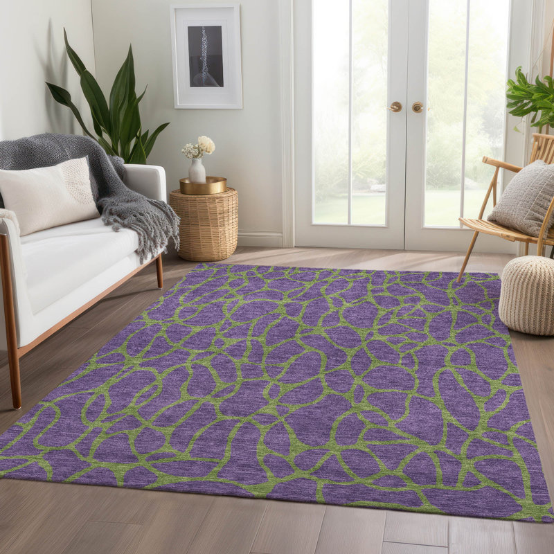Tapis géométrique lavable à la machine de qualité supérieure Mayfield AMF1023, Rectangle 10 pi x 14 pi