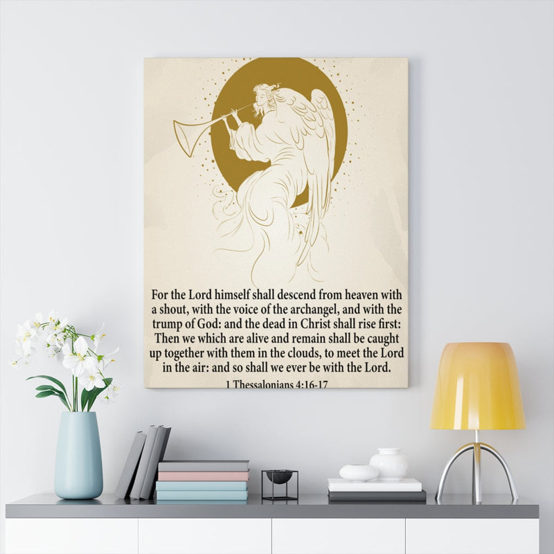Voice Of The Archangel 1 Thessalonians 4:16-17 - Wrapped Canvas Print, 61cm H x 46cm W