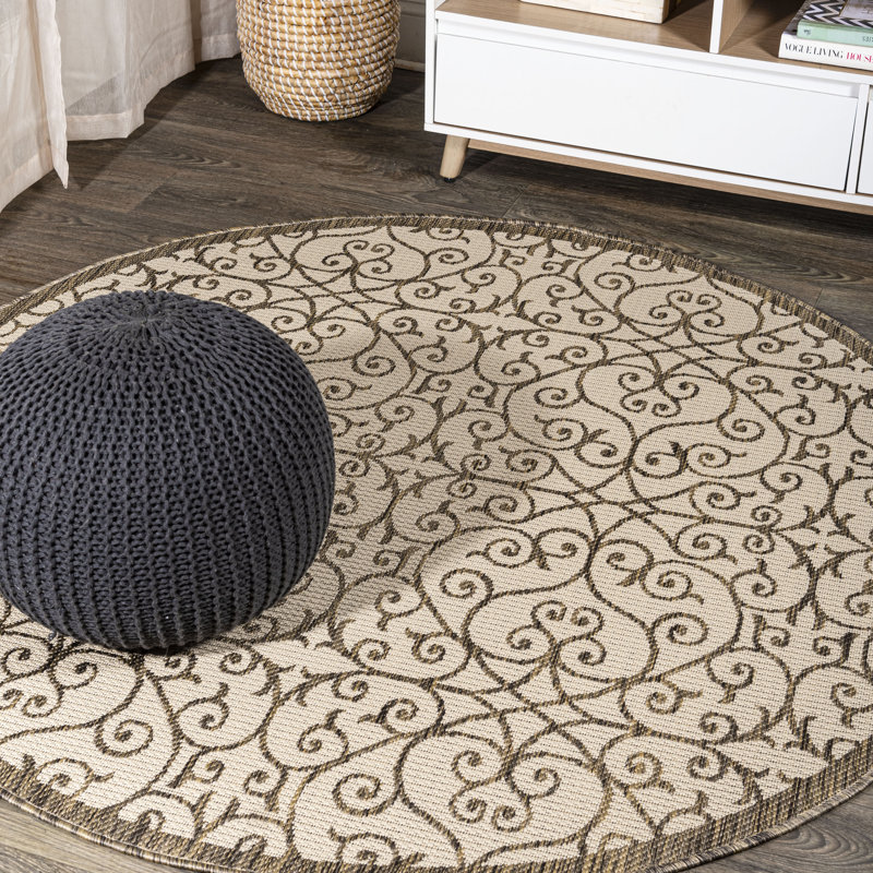 Tapis oriental beige / brun Haggerty, Rond 9 pi