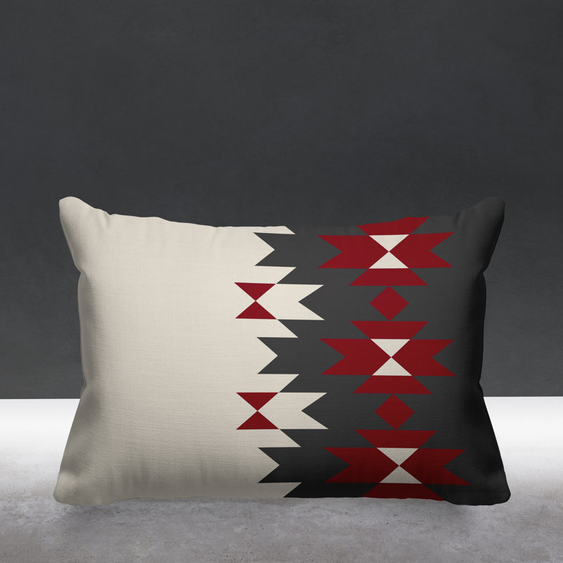 Coussin décoratif intérieur / extérieur Shako Southwestern, Rouge