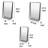 3Pc Decorative Wall Mirror With Shelf Set, Black Metal Rectangular