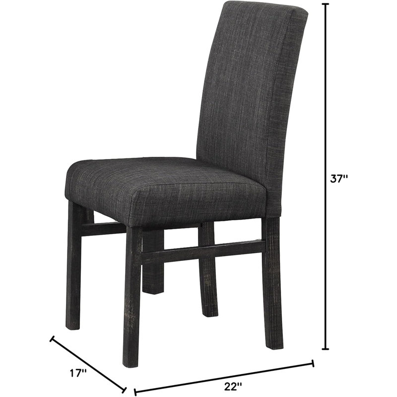 Ensemble de 2 chaises de salle à manger transitionnelles, Gris anthracite, Gris anthracite