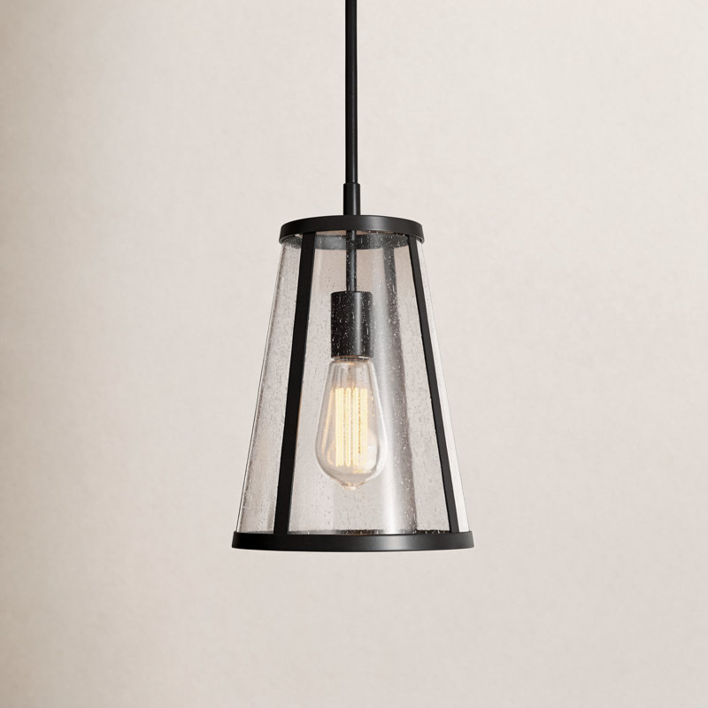 Luminaire suspendu conique à 1 lumière Merrin, Bronze frotté à l'huile, H 12 po x l 8 po x p 8 po