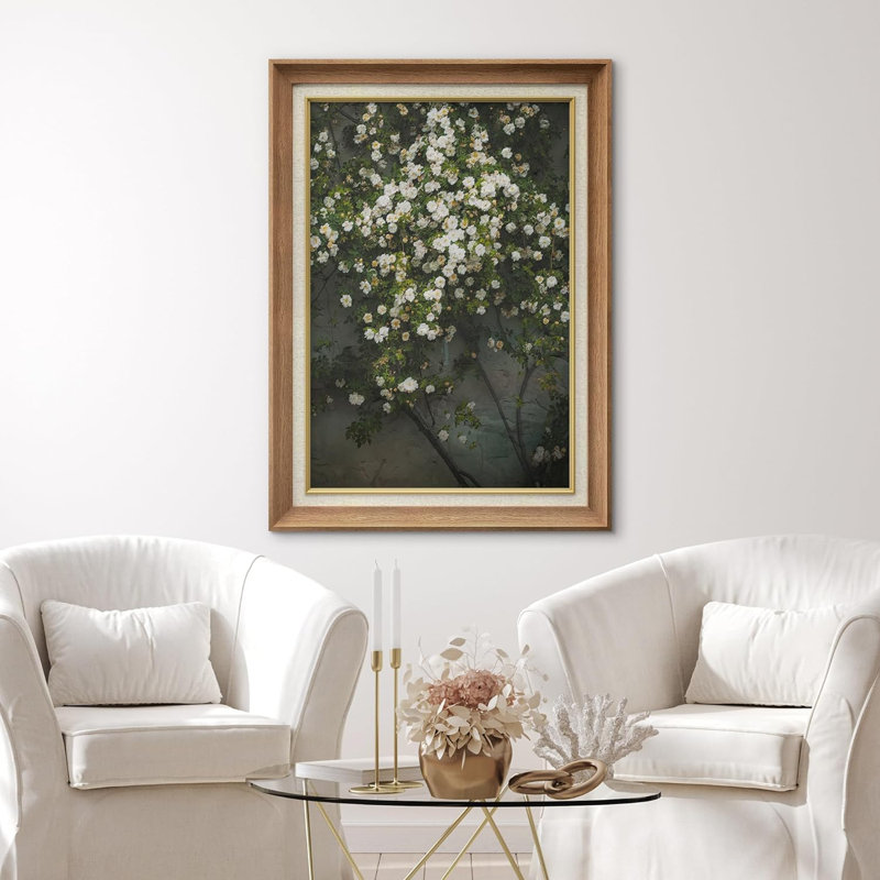 «Flower Blossom Blossom Tree Green Wild Flower Nature», reproduction d'art encadrée, Encadré naturel, Pas de tapis