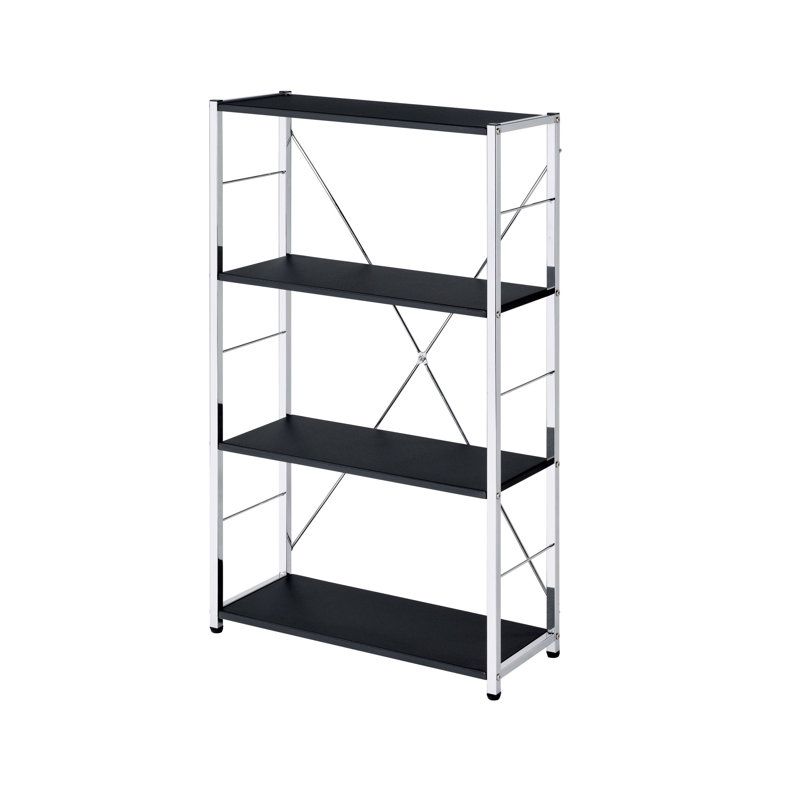 Bookshelf With Metal Frame, Black/Silver