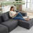 Modern L-Shaped Boneless Modular Compressed Foam Sectional-1645505995