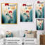 «Tender Awakening In Retro Blue and Red», reproduction d'art sur toile géométrique moderne-292779996-292779995