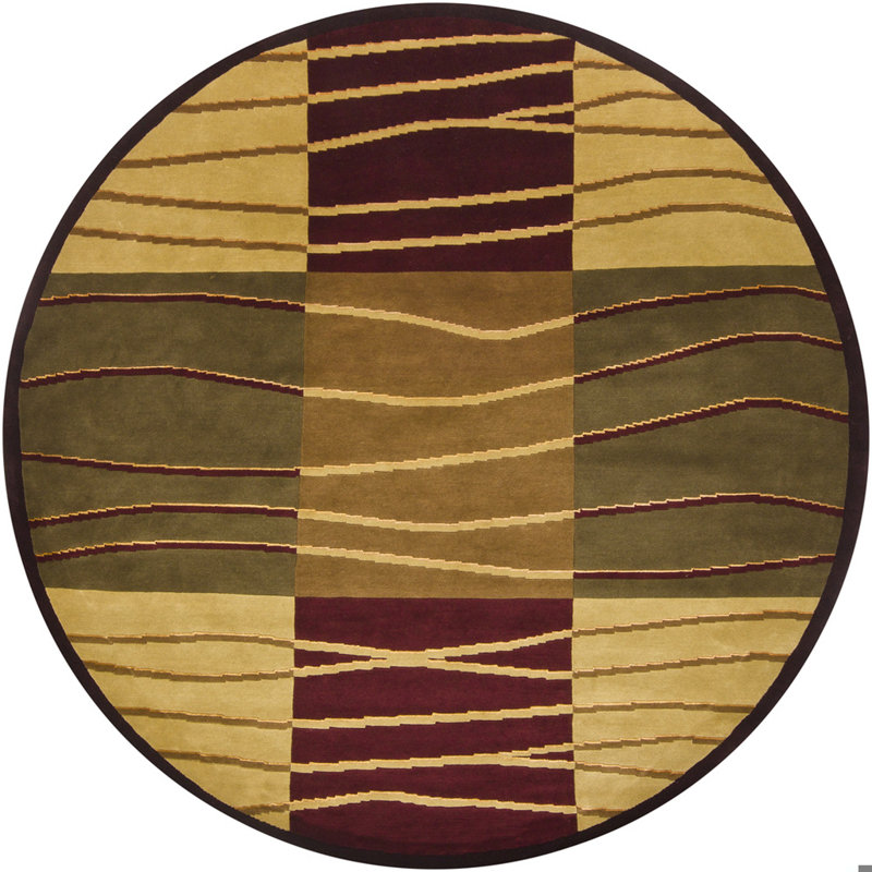 Aadi Beige/Green Area Rug, Round 7'9"