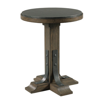 Metal Pedestal End Table