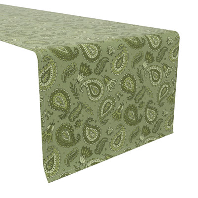 Rectangular Paisley Cotton Twill Table Runner
