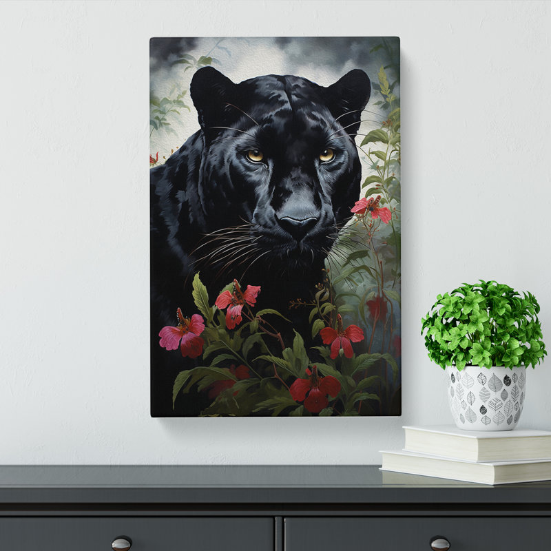 Panther Romanticism - Wrapped Canvas, 76cm H x 50cm W x 3cm D