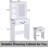 Modern Mini Dressing Table With Adjustable Brightness Led - Lit Mirror, Smart Storage, Multi Tier Proof Shelves And White Padded Stool For Bedroom Decor Mirror Hidden Compartments, Stool, Brightness,