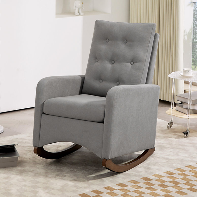 Solid Wood Rocking Chair, Grey