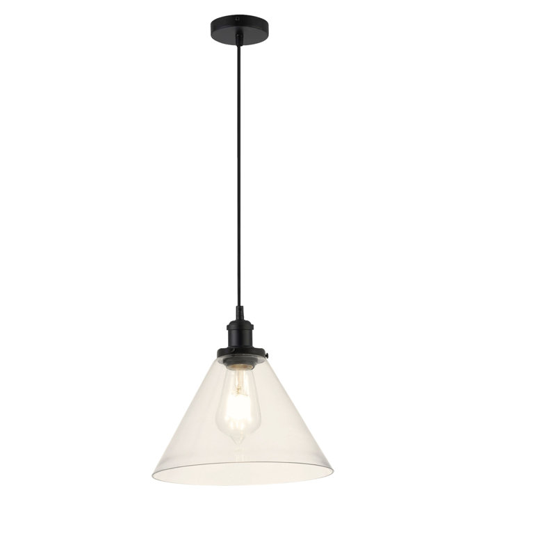 1 - Light Cone Pendant, Clear, Black