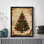 Arbre de Noël rétro noir, art mural, impressions de style rétro