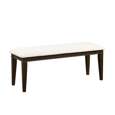 Dark Brown 48" Bench With Beige Fabric Upholstered Seat For Dining Lasting Appeal 48-Inch In Persistent Magnetism