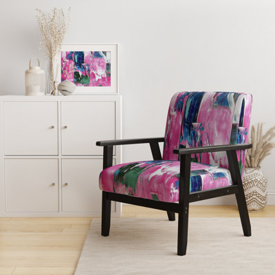 Coloré peinture abstraite Strokes II - Chaise d'appoint rembourrée et fauteuil moderne