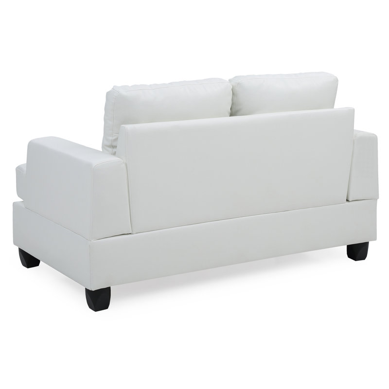 Charming Transitional Loveseat In White