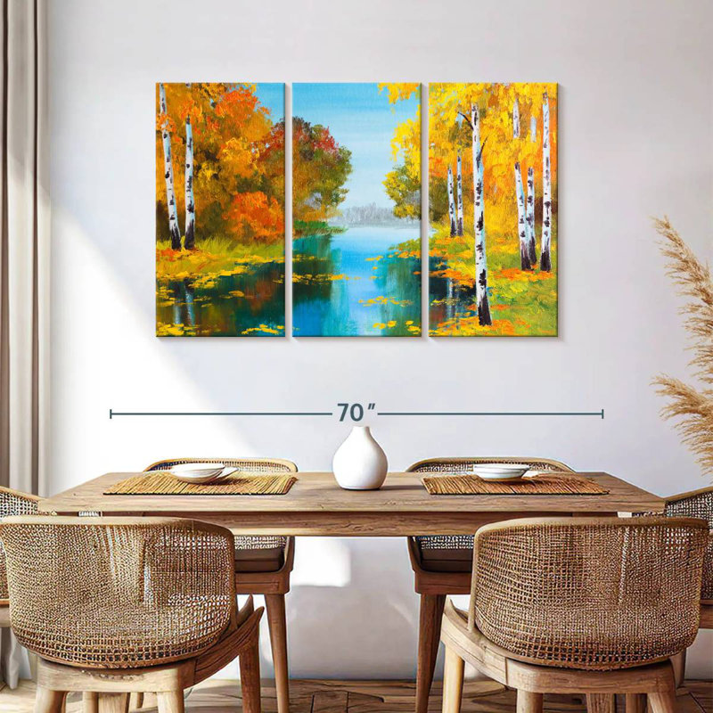 Bouleaux Alvord Autumn River, H 36 po x l 57 po