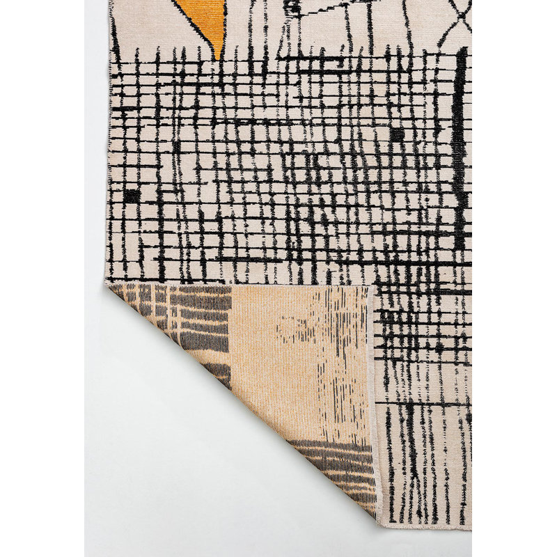 Deaija Abstract Hand Loom Indoor / Outdoor Area Rug, Rectangle 5'3" x 7'7"