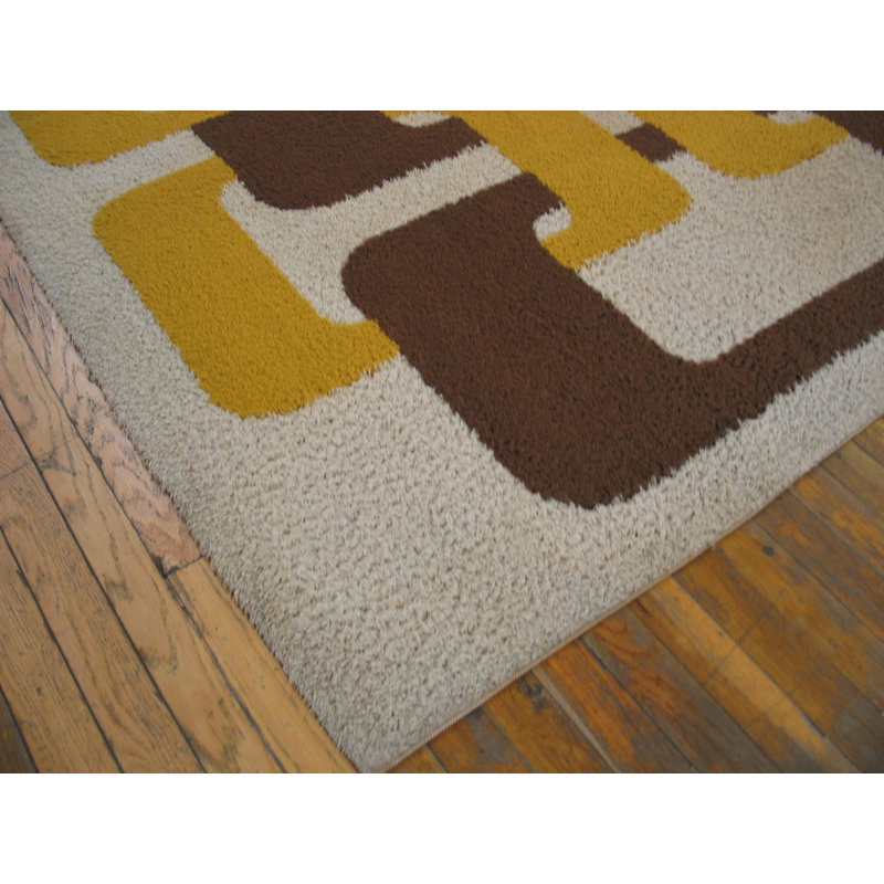Vintage Mid Century Modern Scandinavian Shag Pile Rya Rug