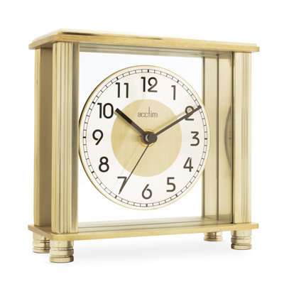 Analogue Metal Quartz Movement / Crystal Tabletop Clock in Gold
