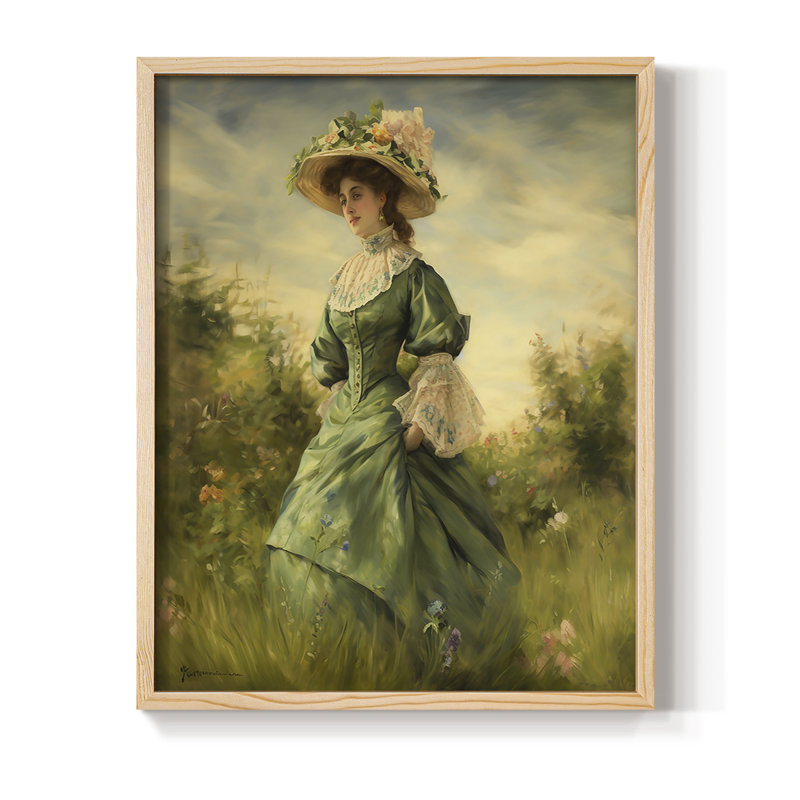«WOMEN Series Dccxxxxi», reproduction encadrée - bois massif, H 15 po x l 12 po, Naturel