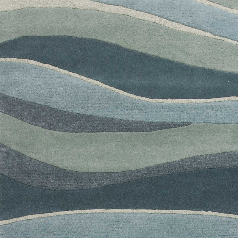 Tapis océan en laine touffeté à la main Annegreth, Rectangle 2 pi 3 po x 3 pi 9 po