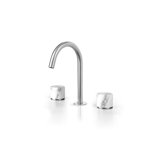 Acquaco Linki Marble Deck Mount Three-Hole Widespread Bathroom Lavatory Faucet with 5-5/8'' Spout Reach