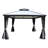 Kozyard Caesar Gray Double Roof Hardtop Gazebo with Privacy Curtain and Mosquito Netting-112230734-112230761-90576956