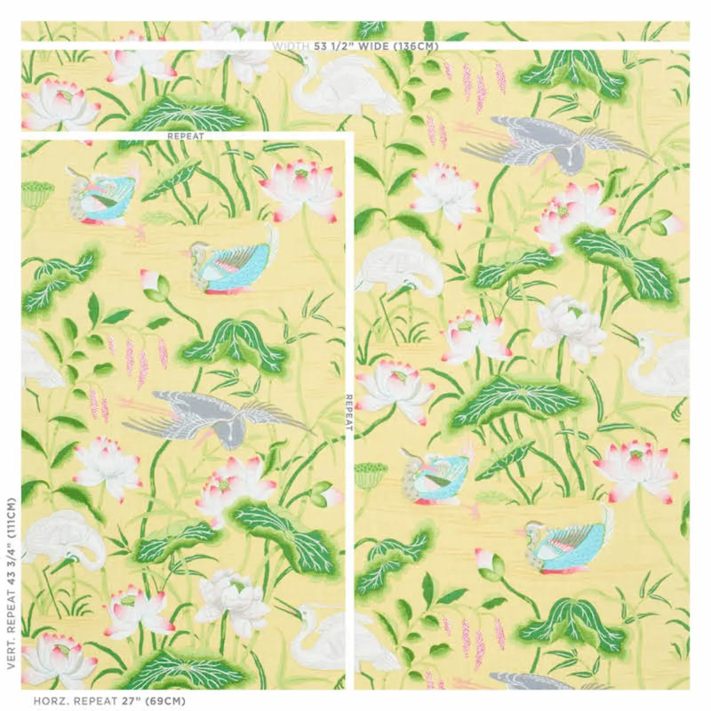 Tissu Lotus Garden, Jaune